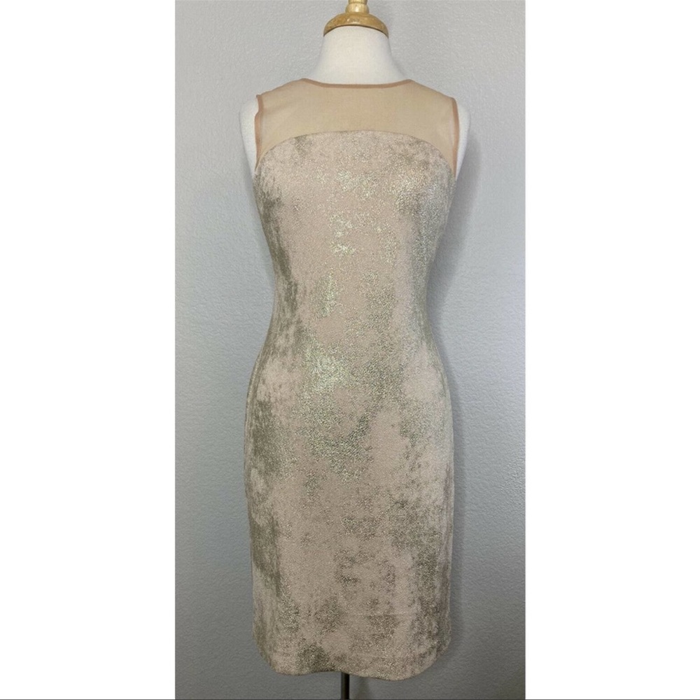 Size 4 gold midi holiday dress